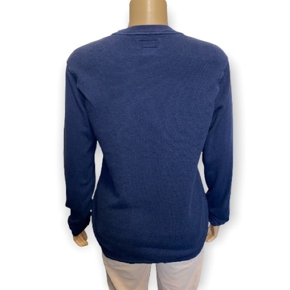 POLO Ralph Lauren Waffle Knit Crew Neck Thermal Long Sleeve Blue size L - Picture 8 of 9
